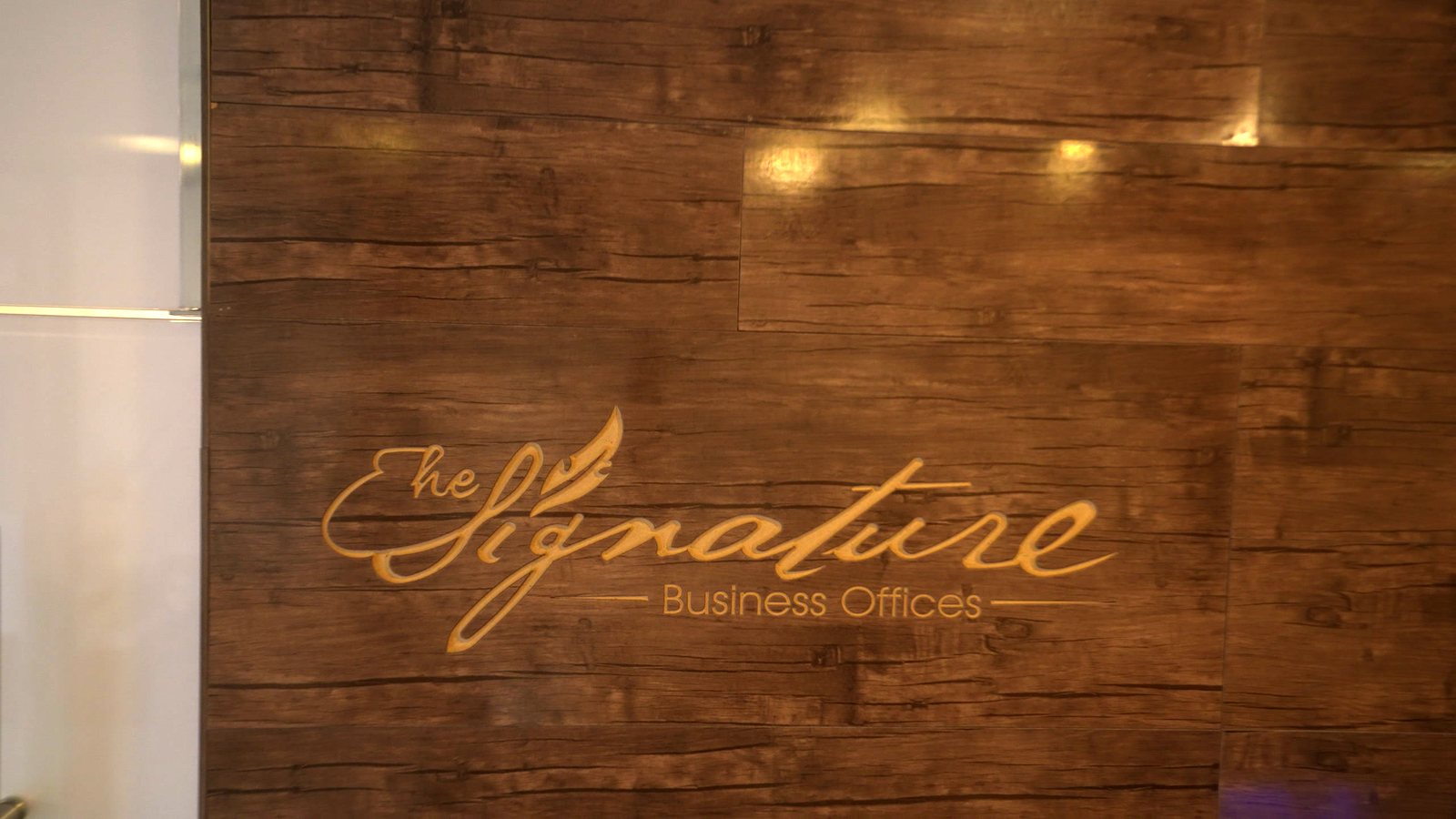 Signature branding in the Building 187 lobby